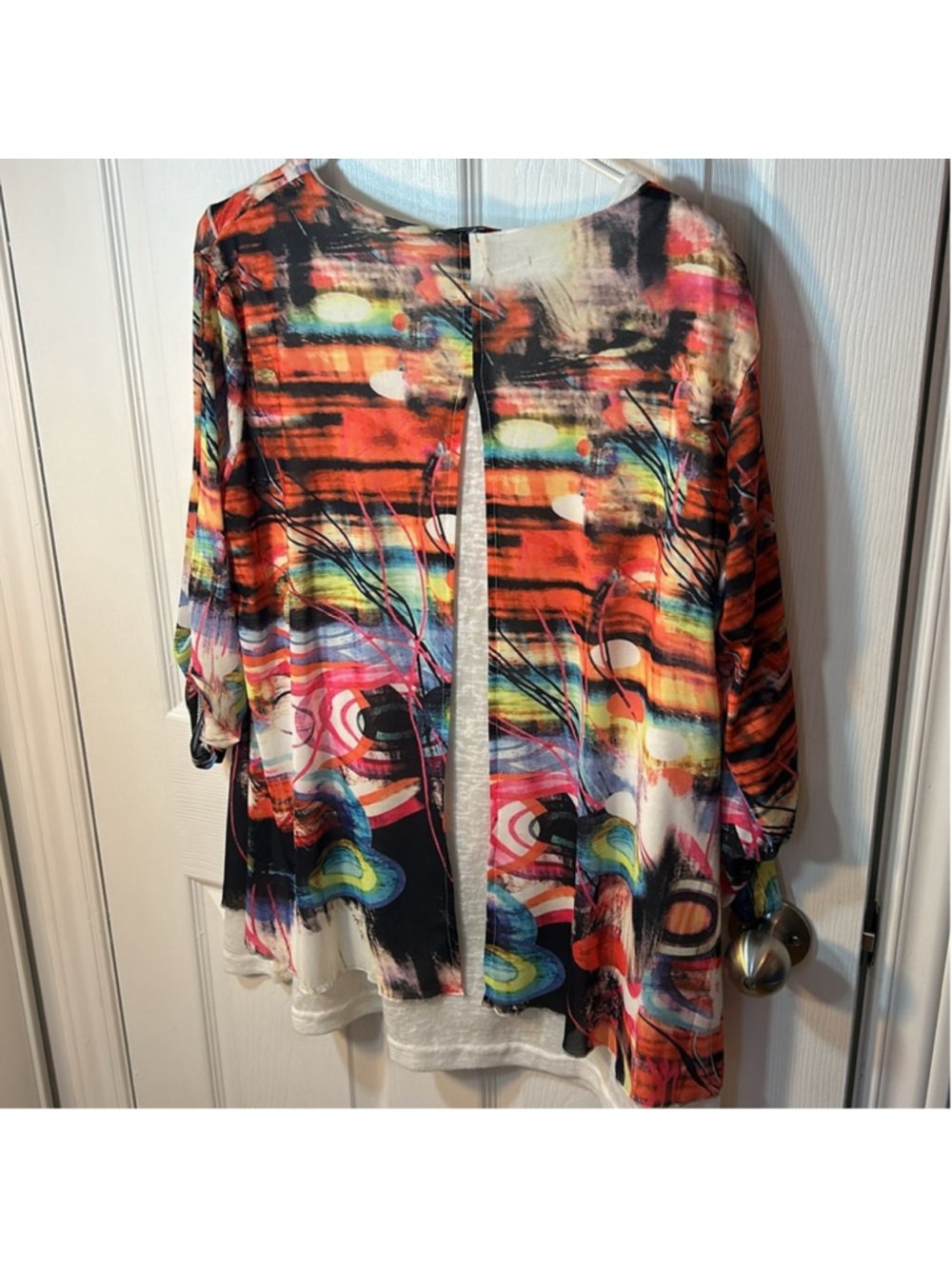 Variations Colorful Abstract Print lightweight Blouse size XXL - Picture 7 of 8